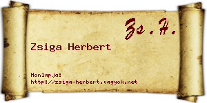 Zsiga Herbert névjegykártya